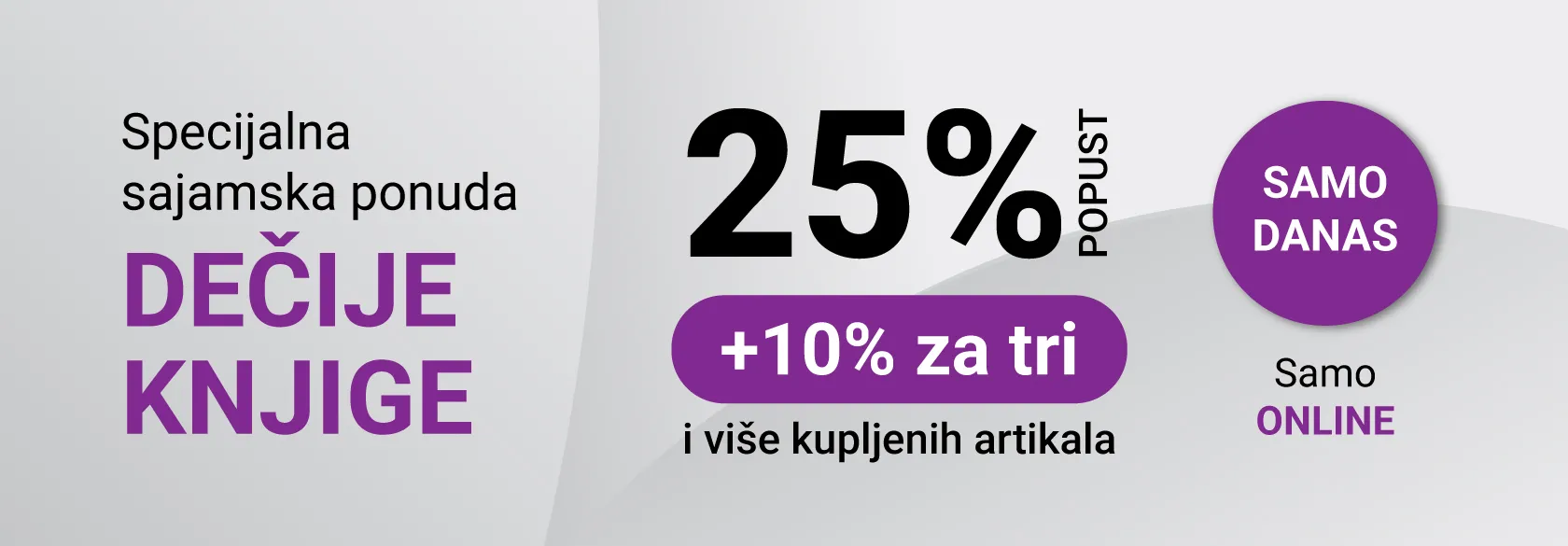 Knjige za decu samo danas na ONLINE popustu 25+10%