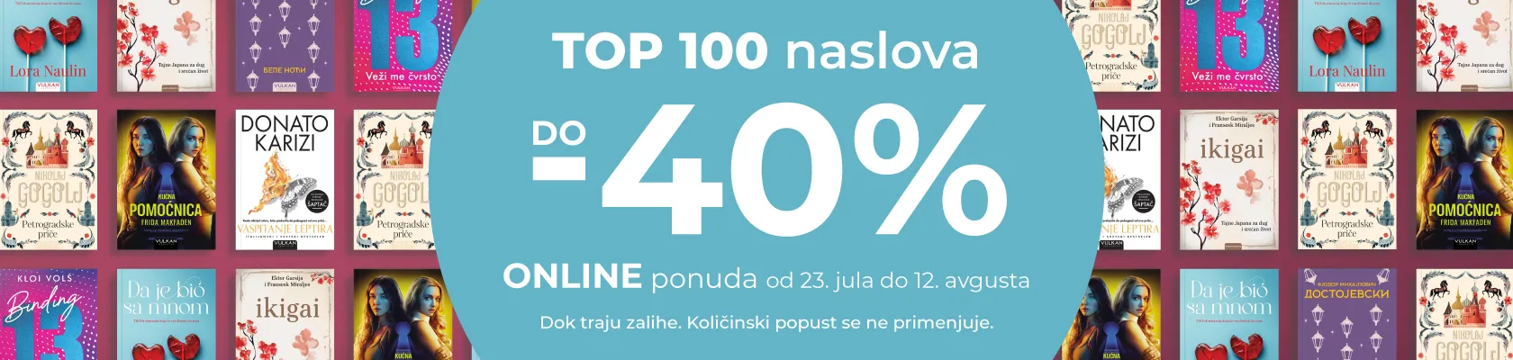 Do 40% ONLINE popusta na TOP 100 naslova