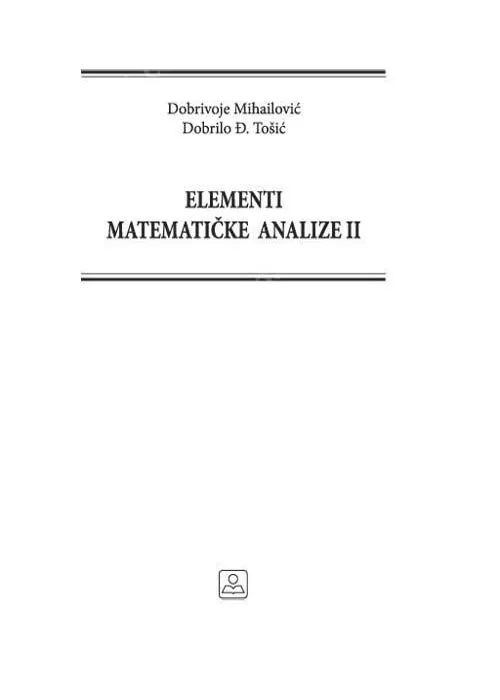 ELEMENTI MATEMATIČKE ANALIZE II 