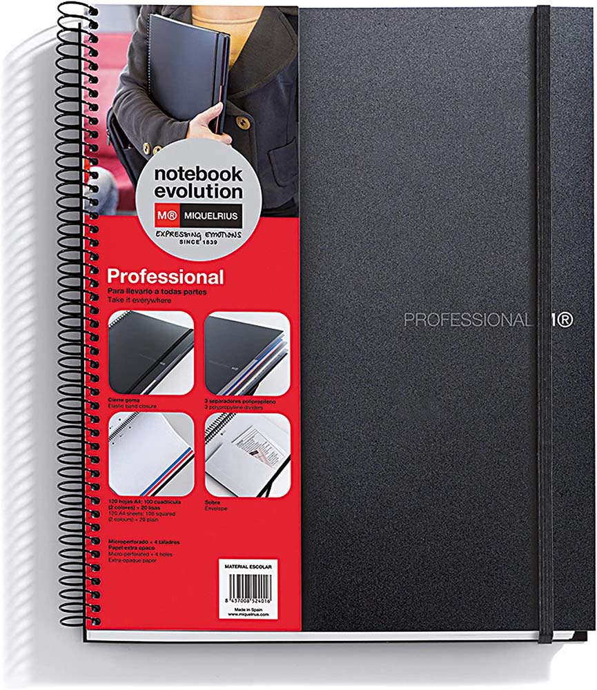 MIQUELRIUS sveska sa spiralom A5 PROFESSIONAL (na kvadratiće) 