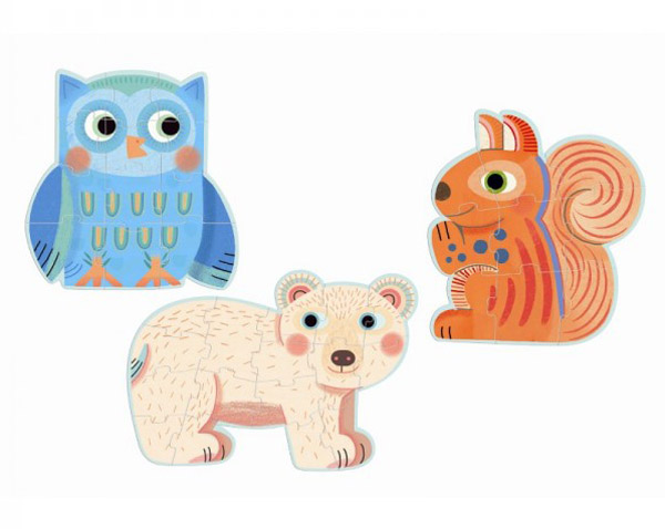 PUZZLE EVOLUTIF IN THE FOREST 9 12 16 PCS 