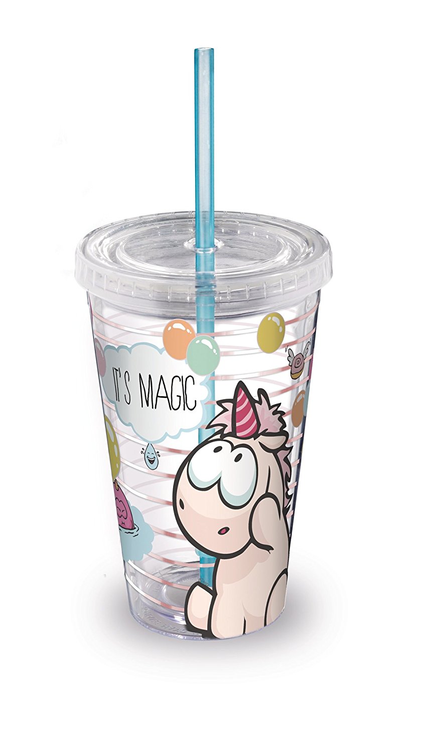 Čaša sa poklopcem i slamkom IT'S MAGIC Theodor and Friends 