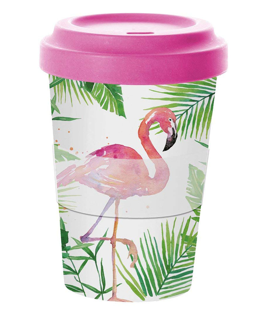 Putna šolja BAMBOO Tropical Flamingo 