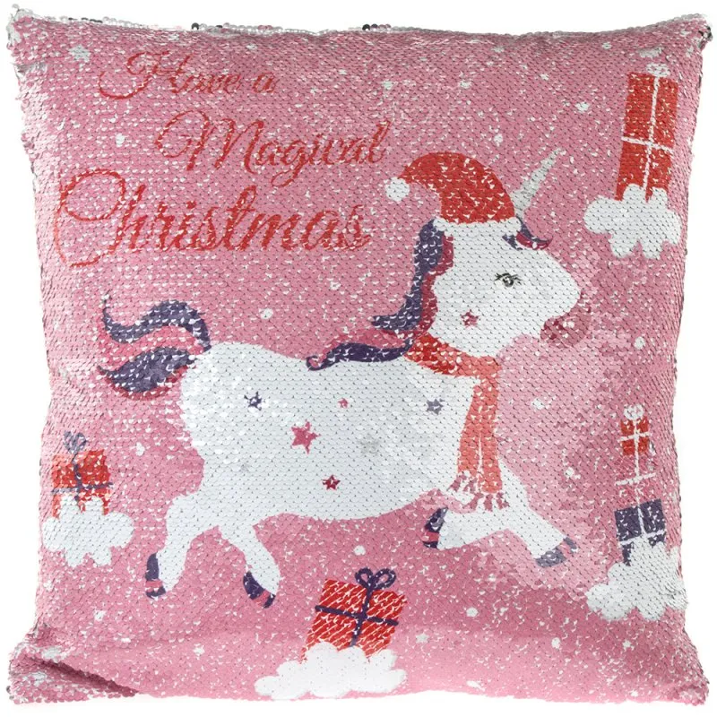 Jastuk CHRISTMAS UNICORN SEQUIN 