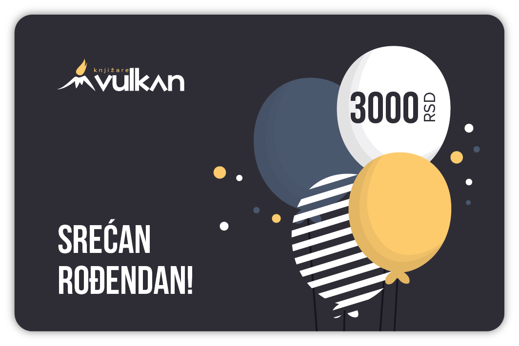 GIFT KARTICA/VAUČER Srećan rođendan Crna baloni 3000 