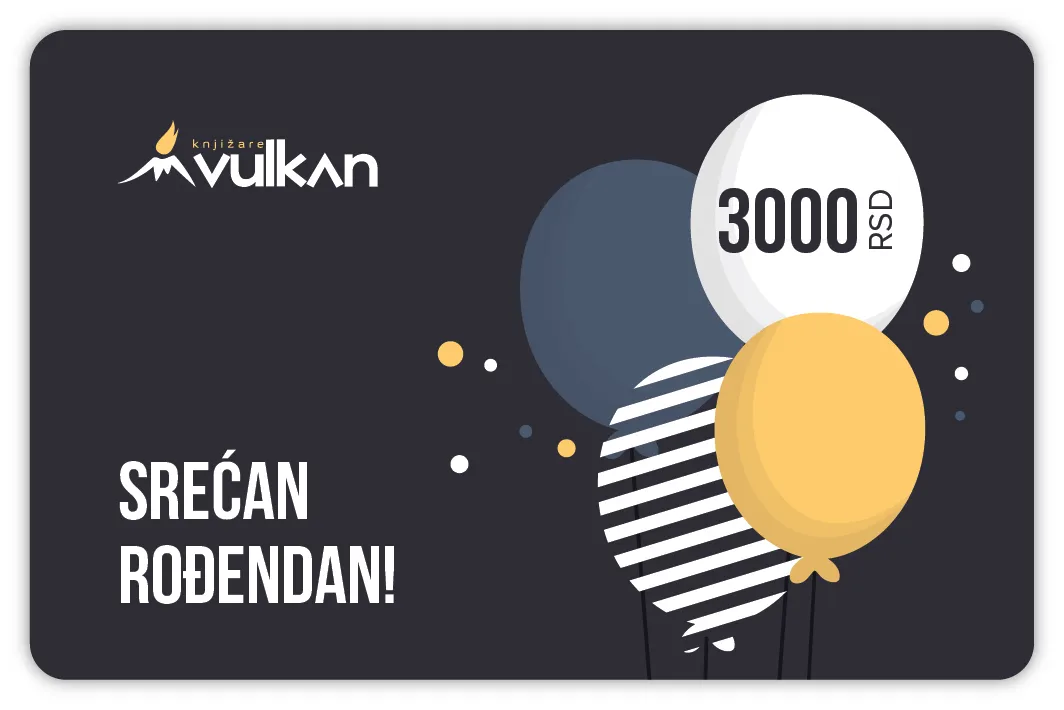 GIFT KARTICA/VAUČER Srećan rođendan Crna baloni 3000 