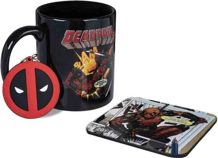 Gift set DEADPOOL - šolja, privezak, podmetač 