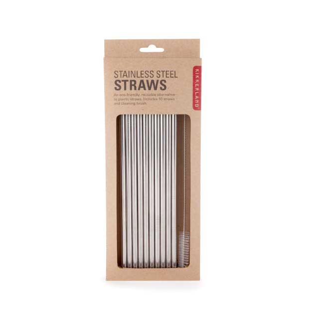 Slamčice od metala STEEL STRAWS 10 kom 