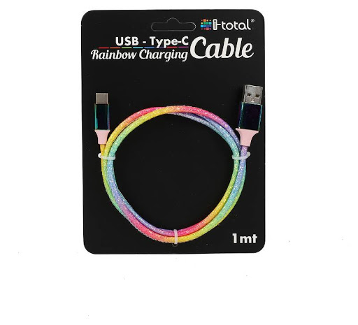 USB Kabl FABRIC CABLE RAINBOW TYPE C 