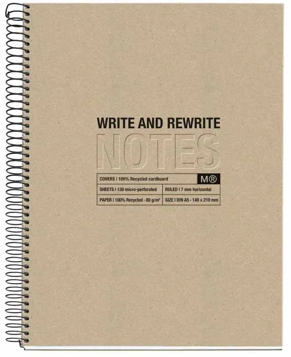 MIQUELRIUS notes RECYCLED CRAFT crni A5 linije 