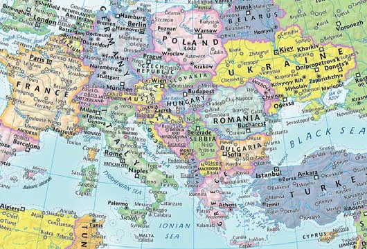 Greb-greb MAPA EVROPE Na engleskom 