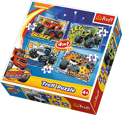 Puzzle 4 u 1 TREFL Blaze and the Monster Machines 