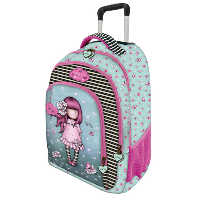 Ranac školski sa točkićima GORJUSS SPARKLE & BLOOM Cherry Blossom 