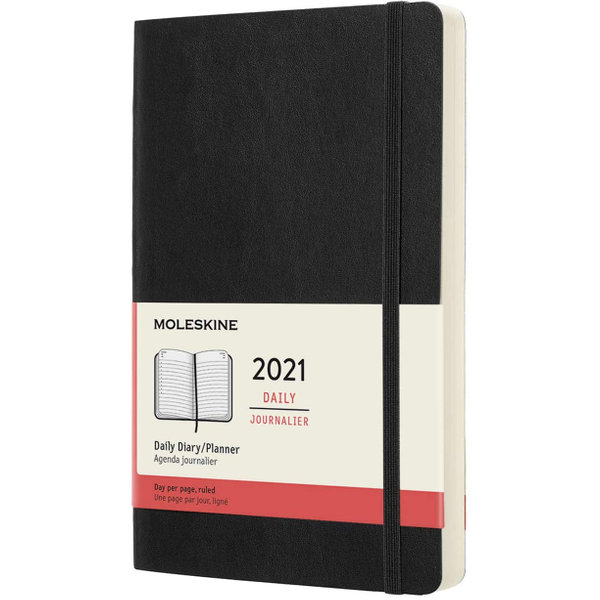 Dnevni rokovnik crne boje: ML 12M 21 DAILY LG BLK SOFT 