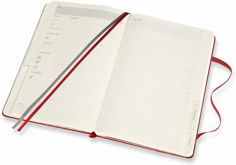 Notes Recipe Journal A5 MOLESKINE 13x20 cm Crveni (tvrde korice) 