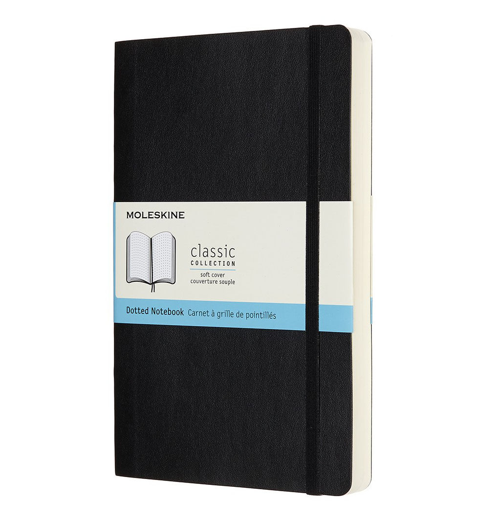 Notes A5 MOLESKINE Classic Soft, crni - tačkice 