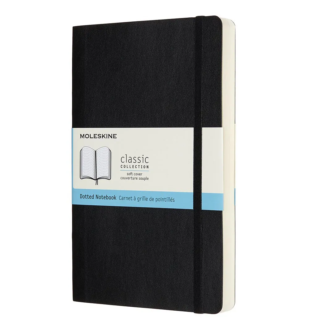 Notes A5 MOLESKINE Classic Soft, crni - tačkice 