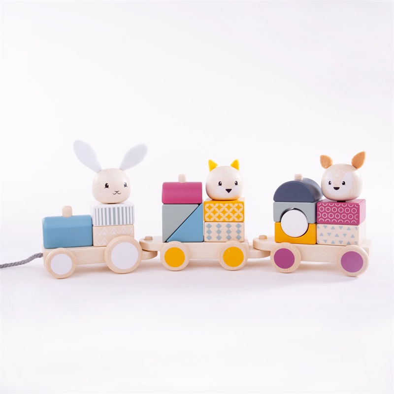 Drvena igračka na povlačenje VOZ SLAGALICA 