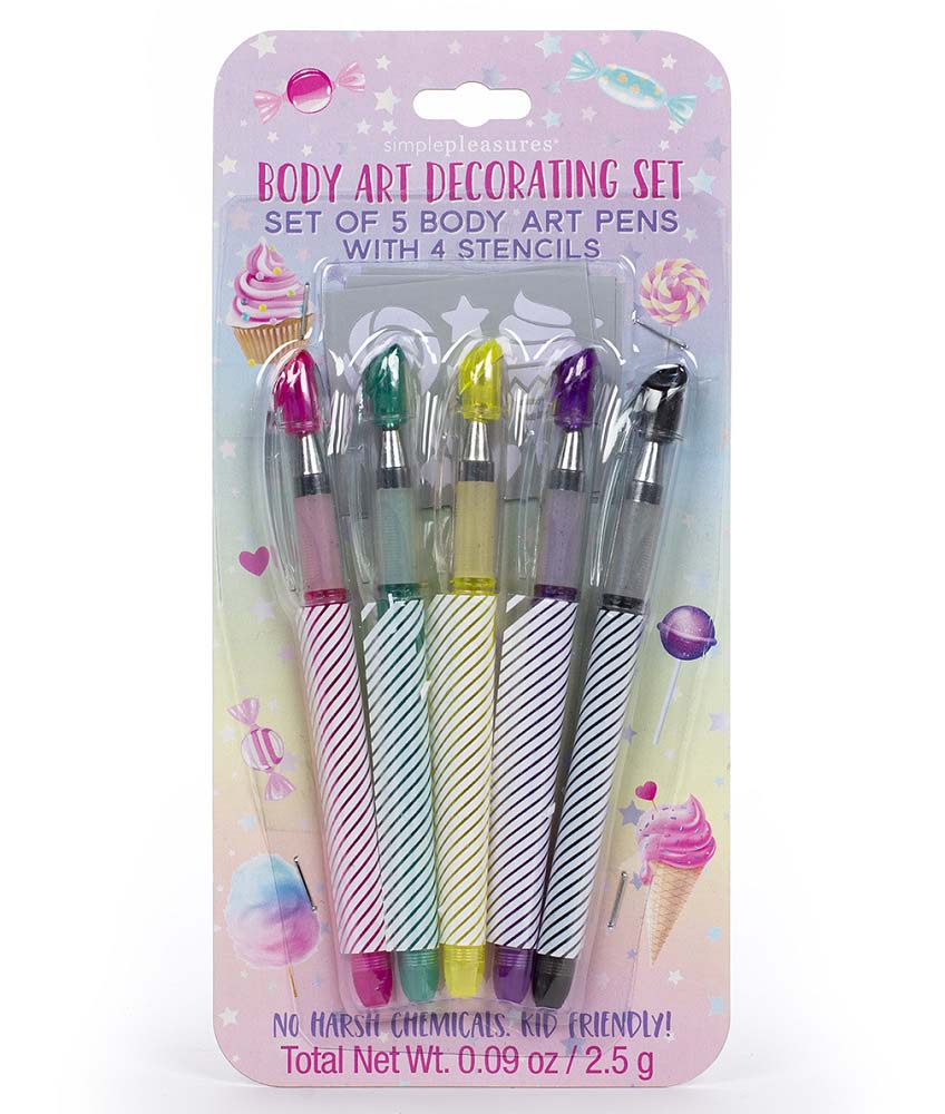 S5 BODY ART PENS WITH STENCILS 