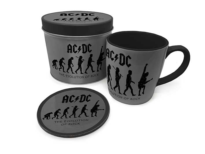 Šolja u poklon kutiji AC/DC THE EVOLUTION OF ROCK 