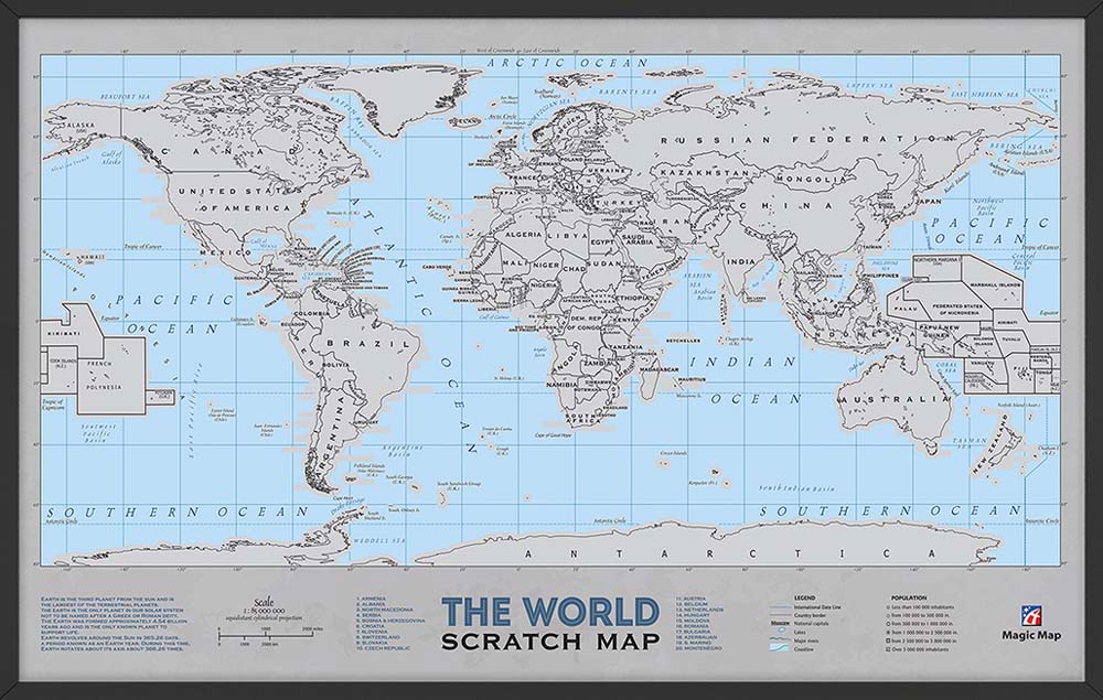 URAMLJENA GREB-GREB MAPA SVETA NA ENGLESKOM 