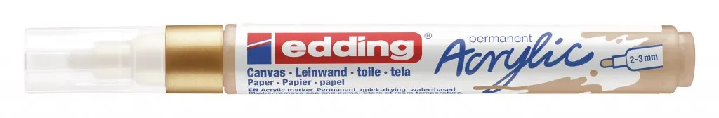 AKRILNI MARKER E-5100 MEDIUM 2-3MM OBLI VRH EDDING ZLATNA 