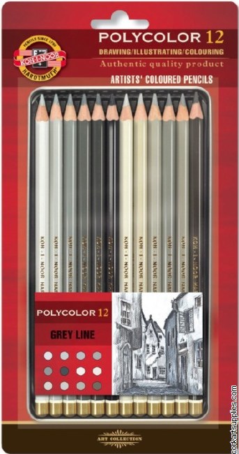 UMETNICKA DRVENA BOJA 1/12 POLYCOLOR GRAY LINE 3822 