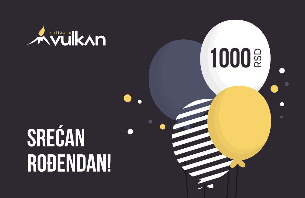 GIFT KARTICA / VAUČER Srećan rođendan Crna baloni 1000 