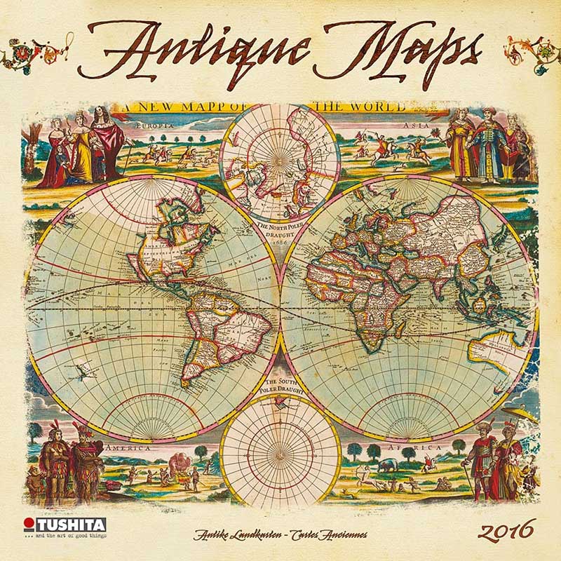 Zidni kalendar ANTIQUE MAPS 2022 