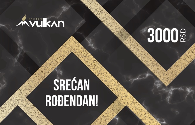 GIFT KARTICA / VAUČER Srećan rođendan - crna kvadrat 3000 