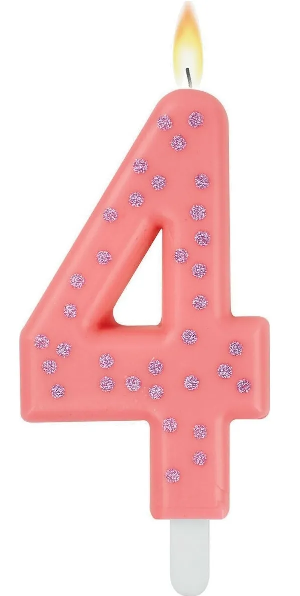 Rođendanska svećica BROJ 4 PINK 