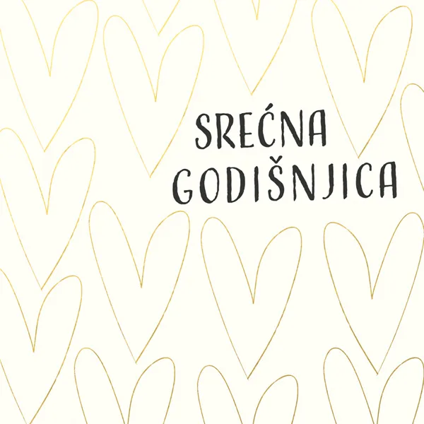 Čestitka GODIŠNJICA - ZLATNA SRCA