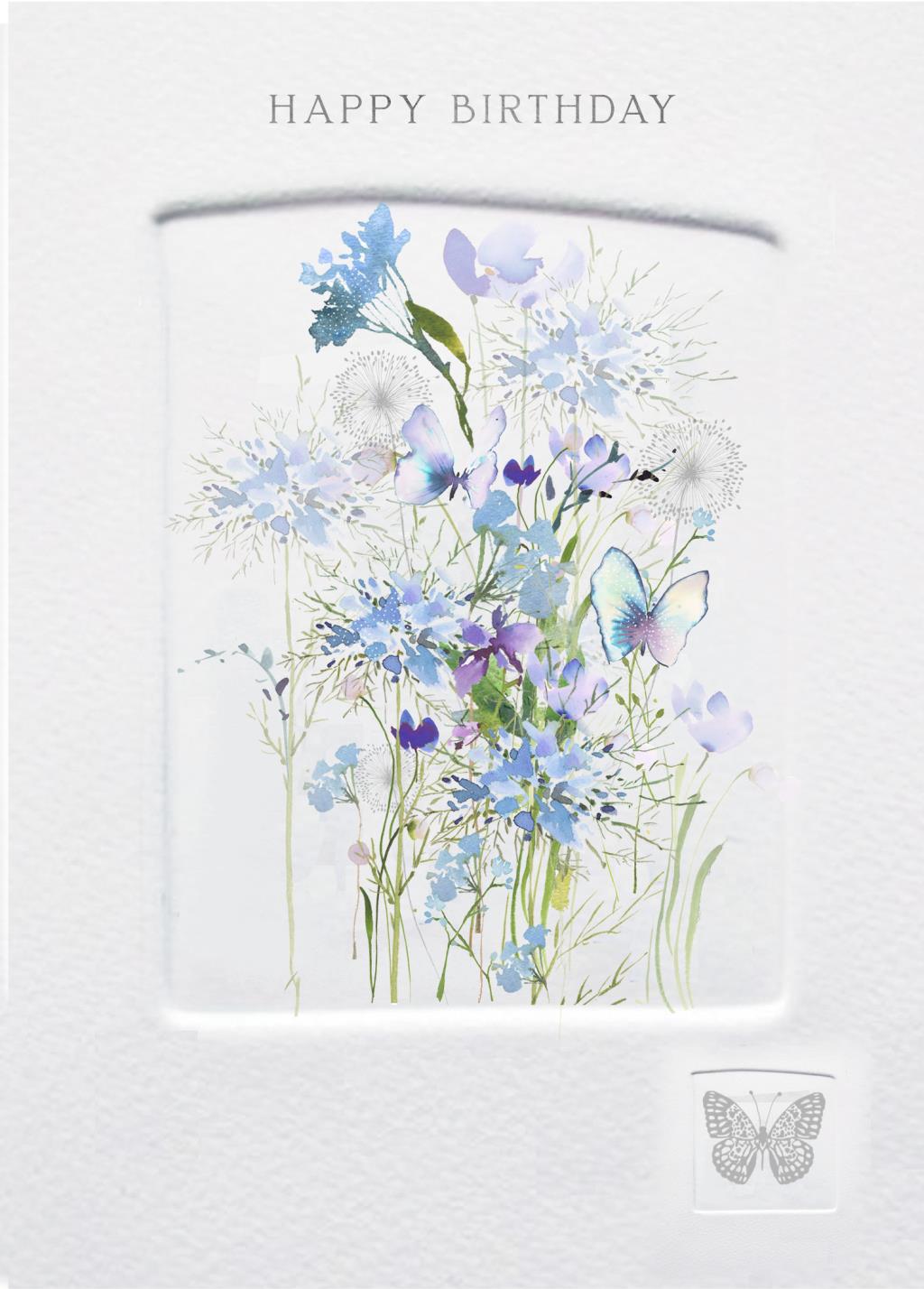 Rođendanska čestitka PLAVO CVEĆE 