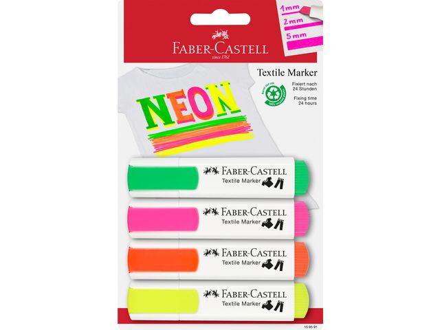 FABER CASTELL markeri za tekstil NEON 1/4 