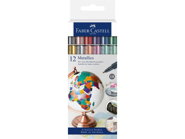 FABER CASTELL flomasteri 1/12 METALIK 