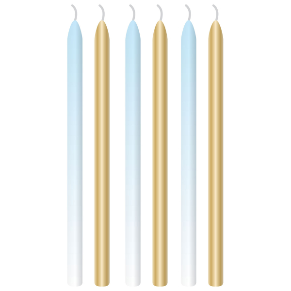 Set od 6 svećica BLUE OMBRE 12cm 