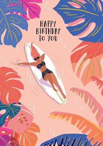 Rođendanska čestitka SURF POOL GIRL 