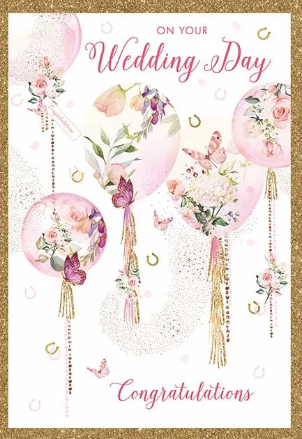 Čestitka za venčanje  FLORAL BALLOONS 