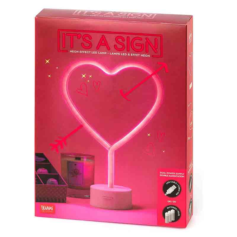 Lampa neon IT'S A SIGN srce 