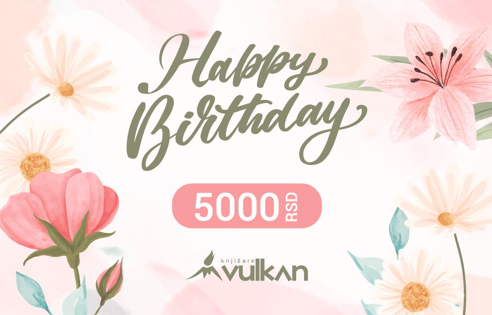 GIFT KARTICA / VAUČER Happy birthday roze cveće 5000 