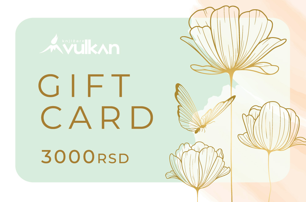 GIFT KARTICA / VAUČER mint leptir i cveće 3000 Knjižare Vulkan