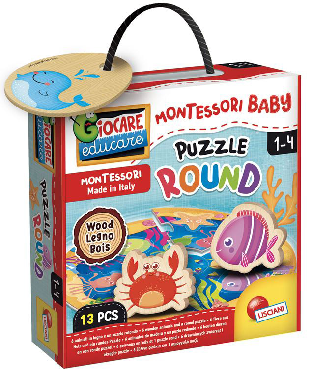 MONTESORI edukativna igračka DRVENE OKRUGLE PUZZLE 