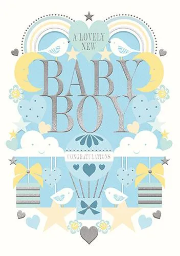 Čestitka za rođenje deteta A LOVELY NEW BABY BOY - DEČAK 