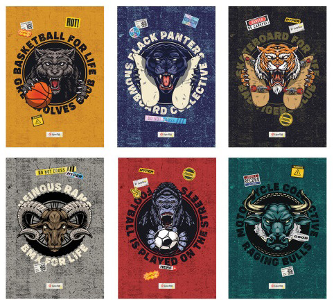 Sveska A4 DIKTO SPORTY BEASTS 52L 