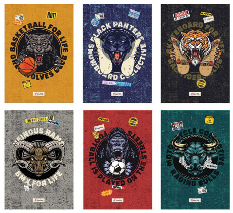 Sveska  A5 DIKTO SPORTY BEASTS 52L 