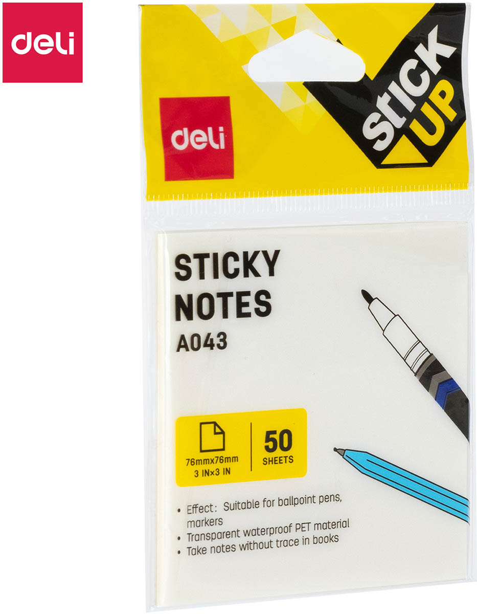 STIKER BLOK 76x76mm PROZIRNI I VODOOTPORNI 50 lista 