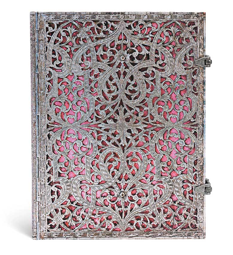 Notes 18x23cm SILVER FILIGREE BLUSH PINK ULTRA LIN 