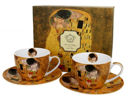 Set dve šolje sa tacnama THE KISS GUSTAV KLIMT 