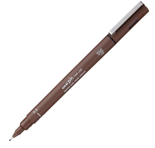 MARKER PIN 0.5mm BRAON 