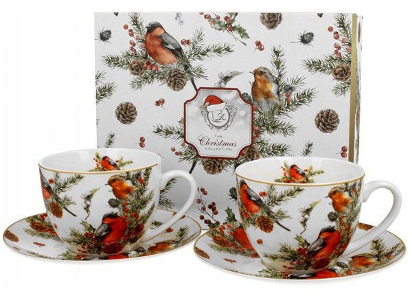 SET OD 2 ŠOLJE ZA KAFU CHRISTMAS BIRDS 